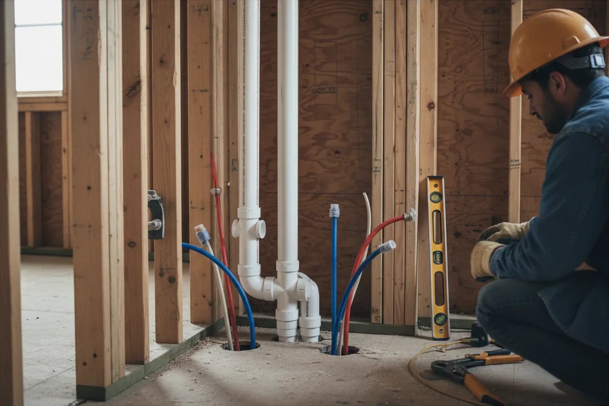 Drain and supply rough-in during Toilet Repair and Installation in California Hot Springs